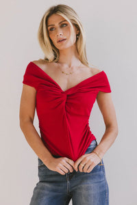 Knit top in red 