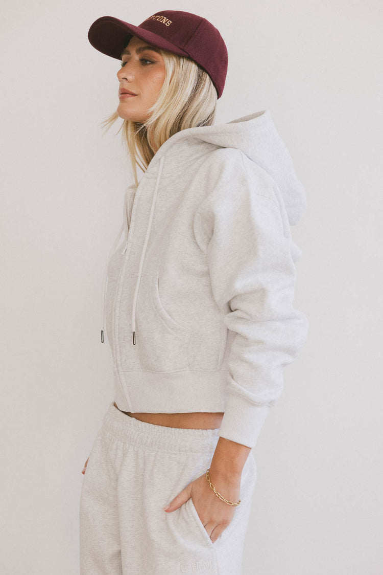 cropped zip up hoodie