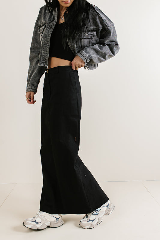 maxi black skirt