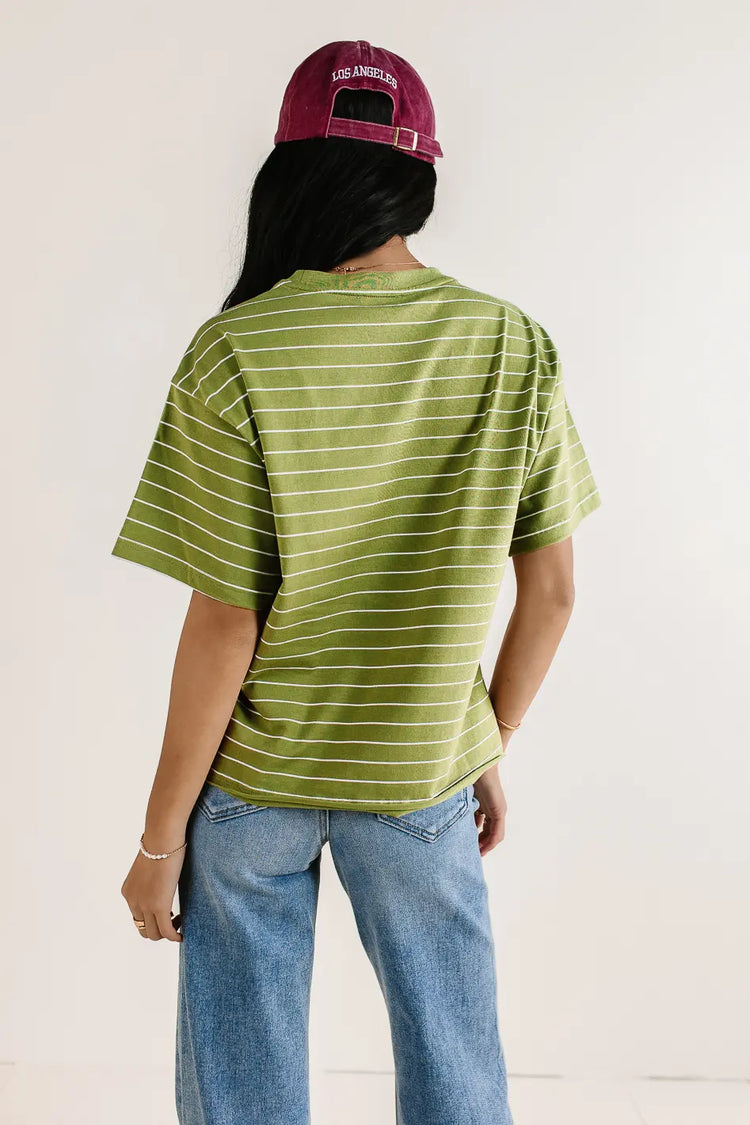 Striped top in moss 