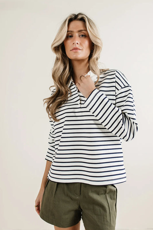 Collared striped top 