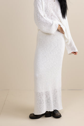 Knit skirt in white 