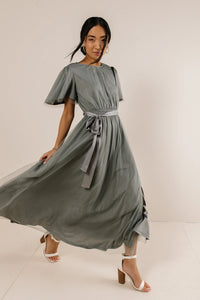 Tulle dress in sage 