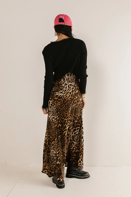 Sweater leopard printed dress 