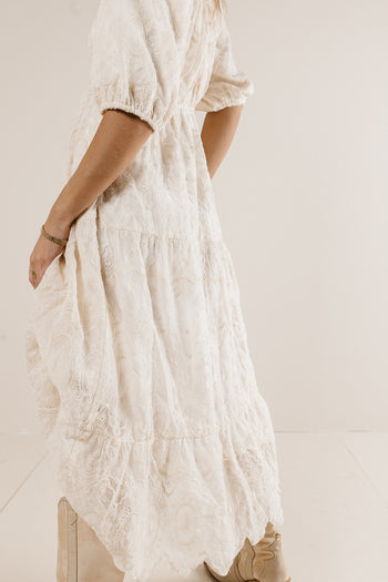 floral embroidered lace dress