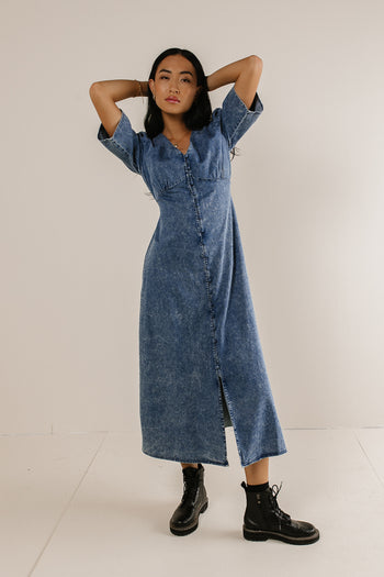 V-Neck button up dress