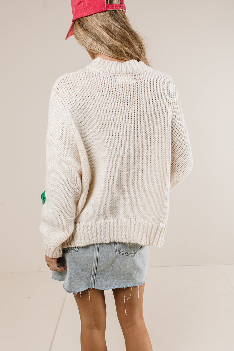 oversized knit sweater in ivory