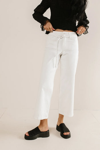 High rise white denim 