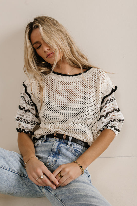 knit short sleeve sweater