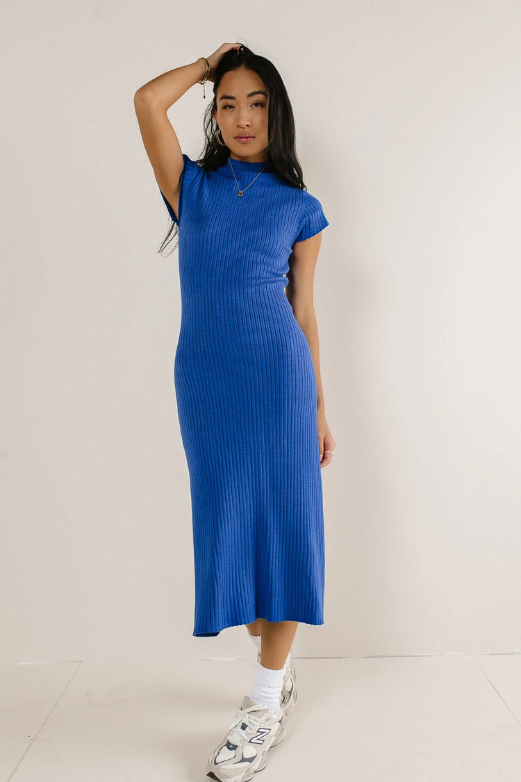 Ribbed dress in blue 