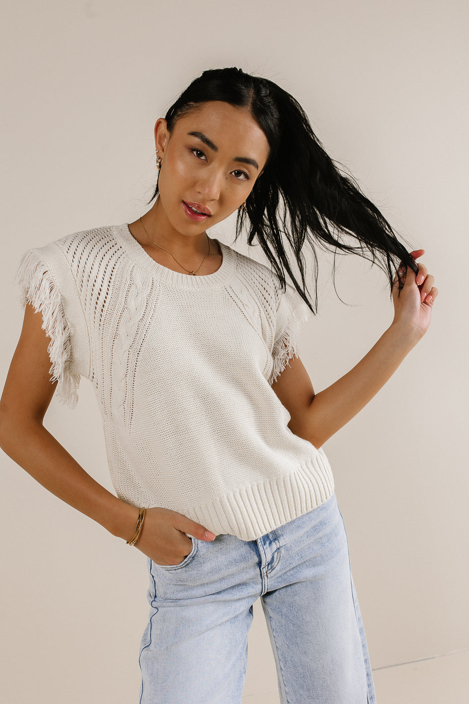 Outlets Fringe Detail Sweater Top