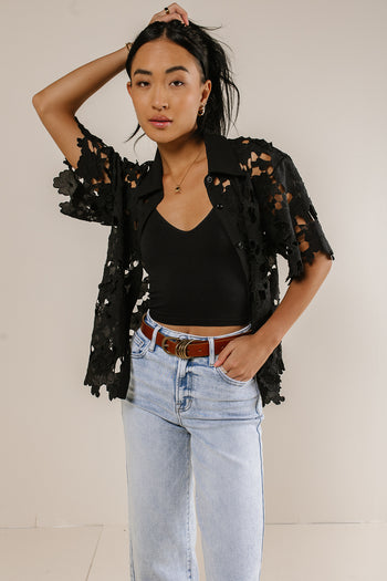 lace button up blouse