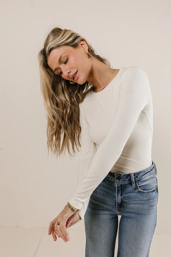 Knit top in cream 