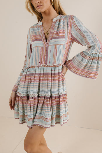 mini dress with flare sleeve