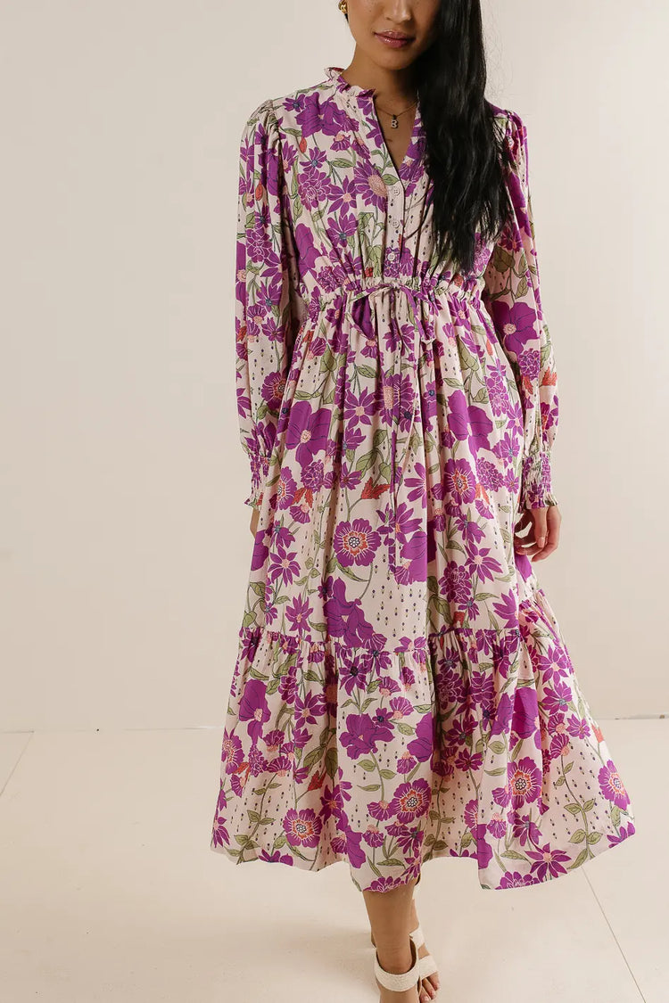 Tiered skirt floral dress