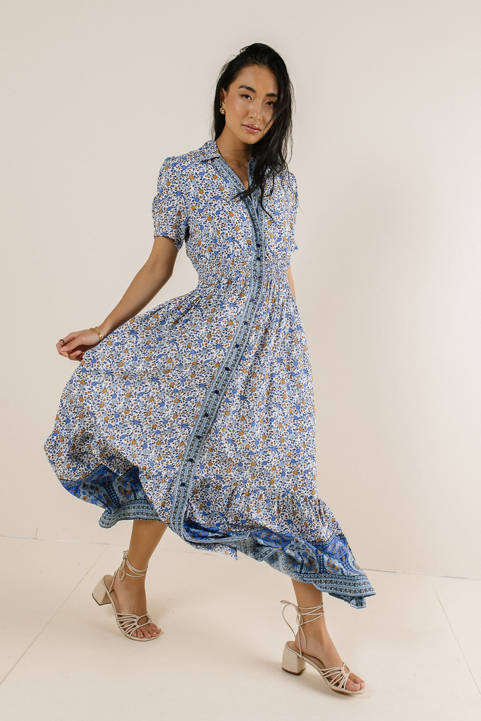 Flowy shops button up dress