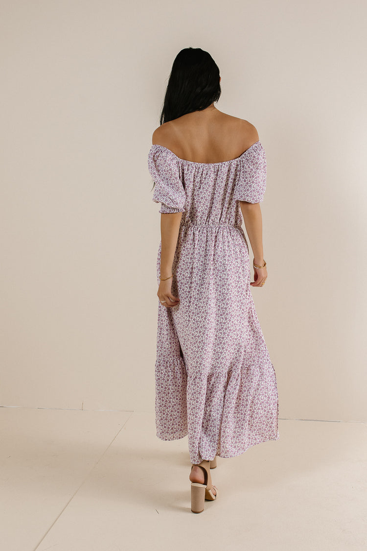 tiered maxi dress in lavender