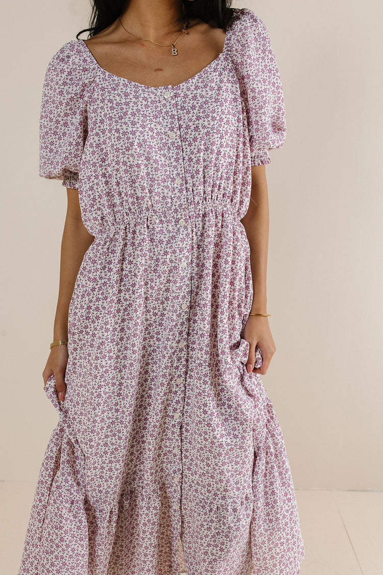 dress with functioning buttons in pink