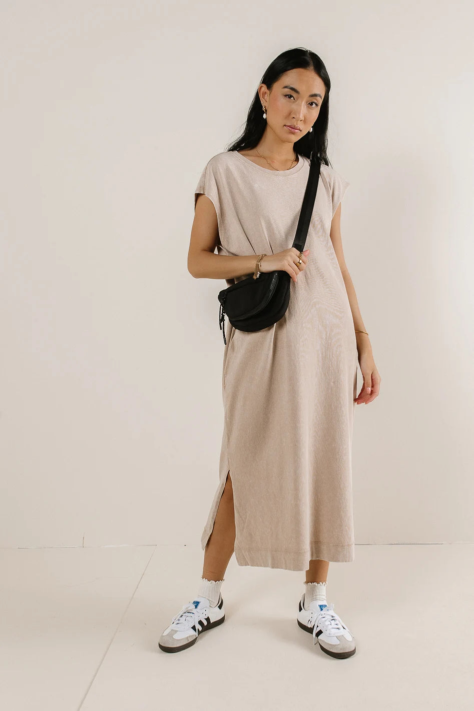 Shelese T-Shirt Dress in Tan - FINAL SALE | böhme