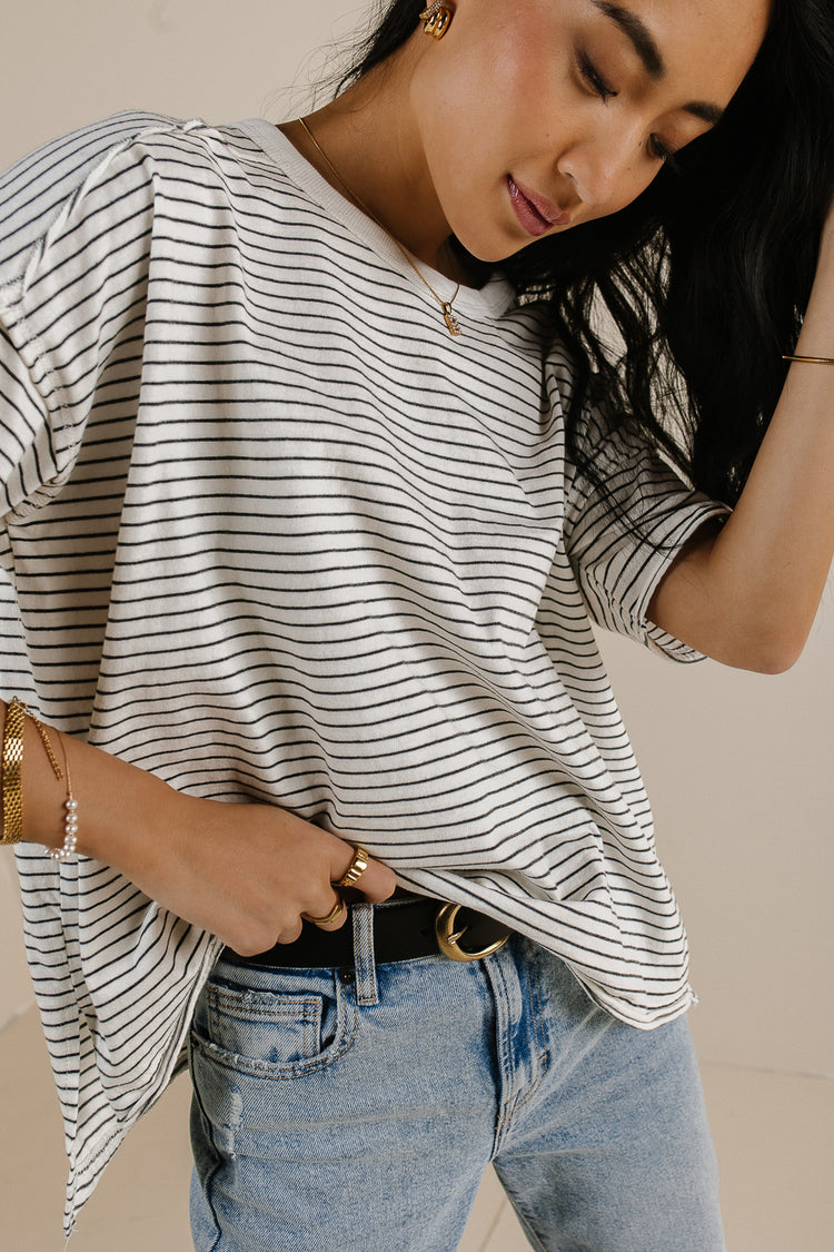 relaxed fit striped shirt