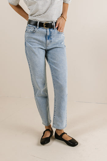 vintage wash straight leg denim