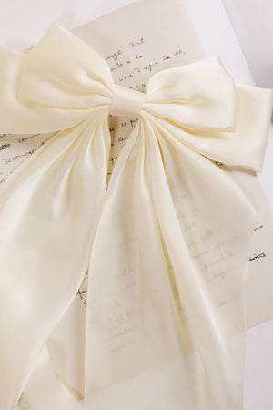 Oversized Bow Hair Clip in White