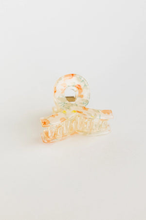 Floral Claw Clip in Peach