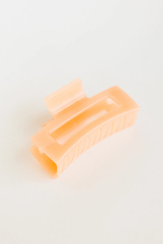 Translucent Rectangle Claw Clip in Peach