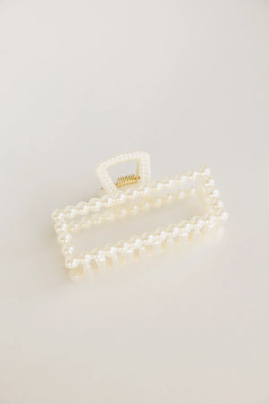 Pearl Rectangle Claw Clip