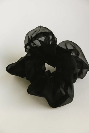 Organza Oversized Scrunchie in Black