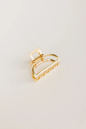Small Half Moon Claw Clip in Gold
