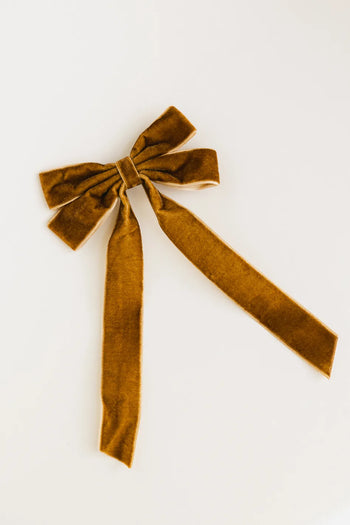 Velvet hair clip in brown 