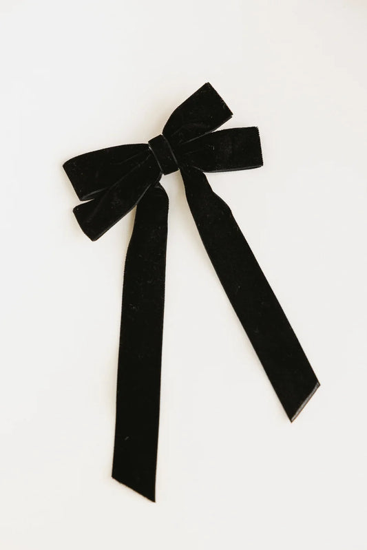Black clip in velvet 
