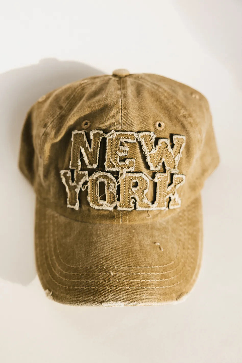 Ripped New York Baseball Call in Khaki