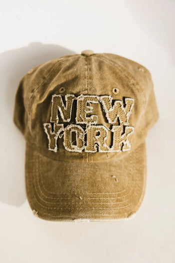 Ripped New York Baseball Call in Khaki