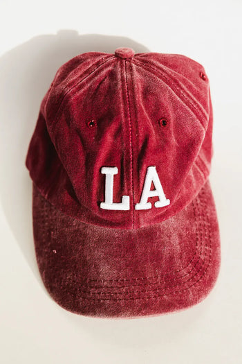 LA cap in burgundy 