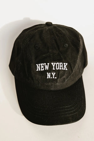 New York Baseball Cap in Black