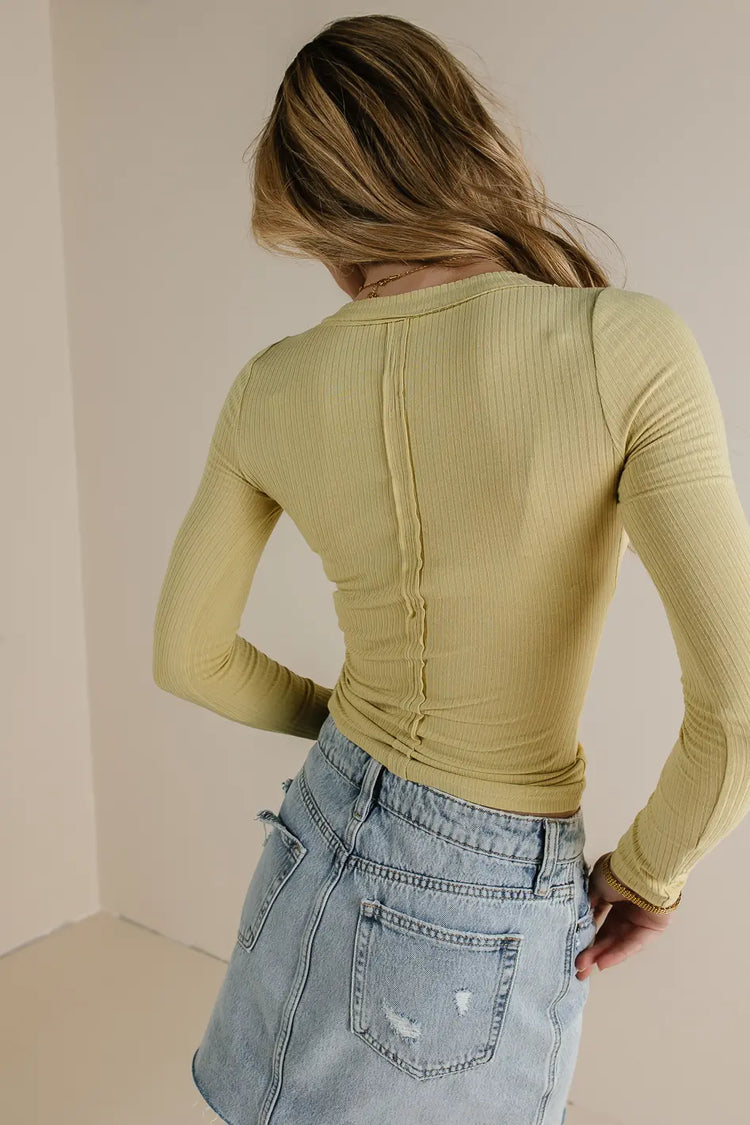 Ribbed top in lime 