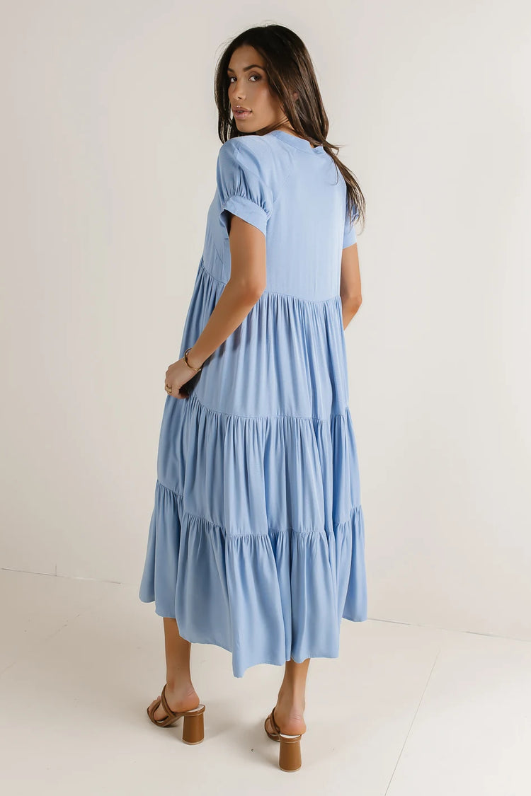 Tiered skirt dress in blue 