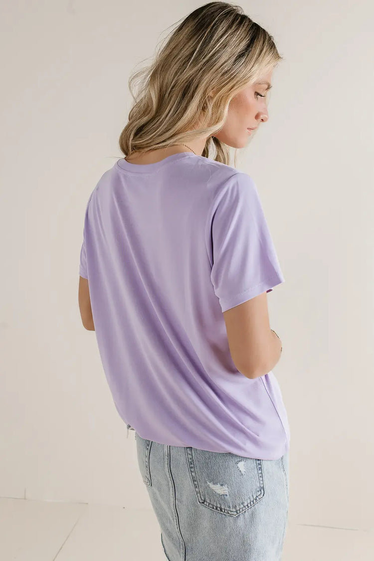 Short sleeves top in lavender 
