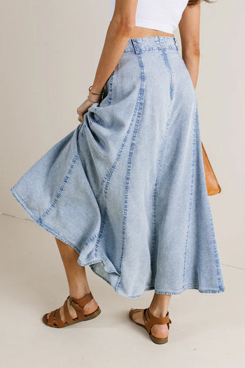 High rise denim skirt 