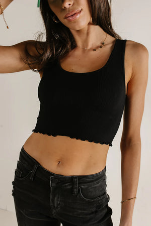 Everleigh Cropped Tank in Black