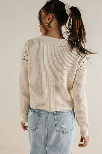 Ribbed sweater in cream 