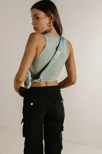 Ribbed tank top in sage 