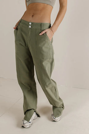 Trinity Straight Leg Pants in Olive - FINAL SALE