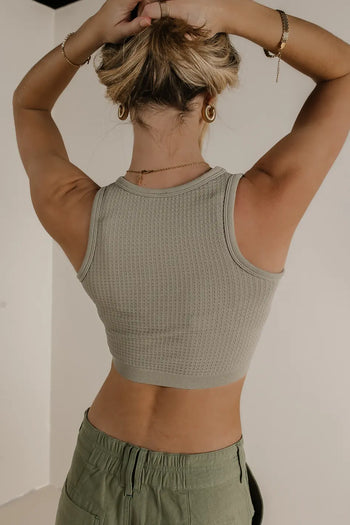 Sleeveless tank in moss