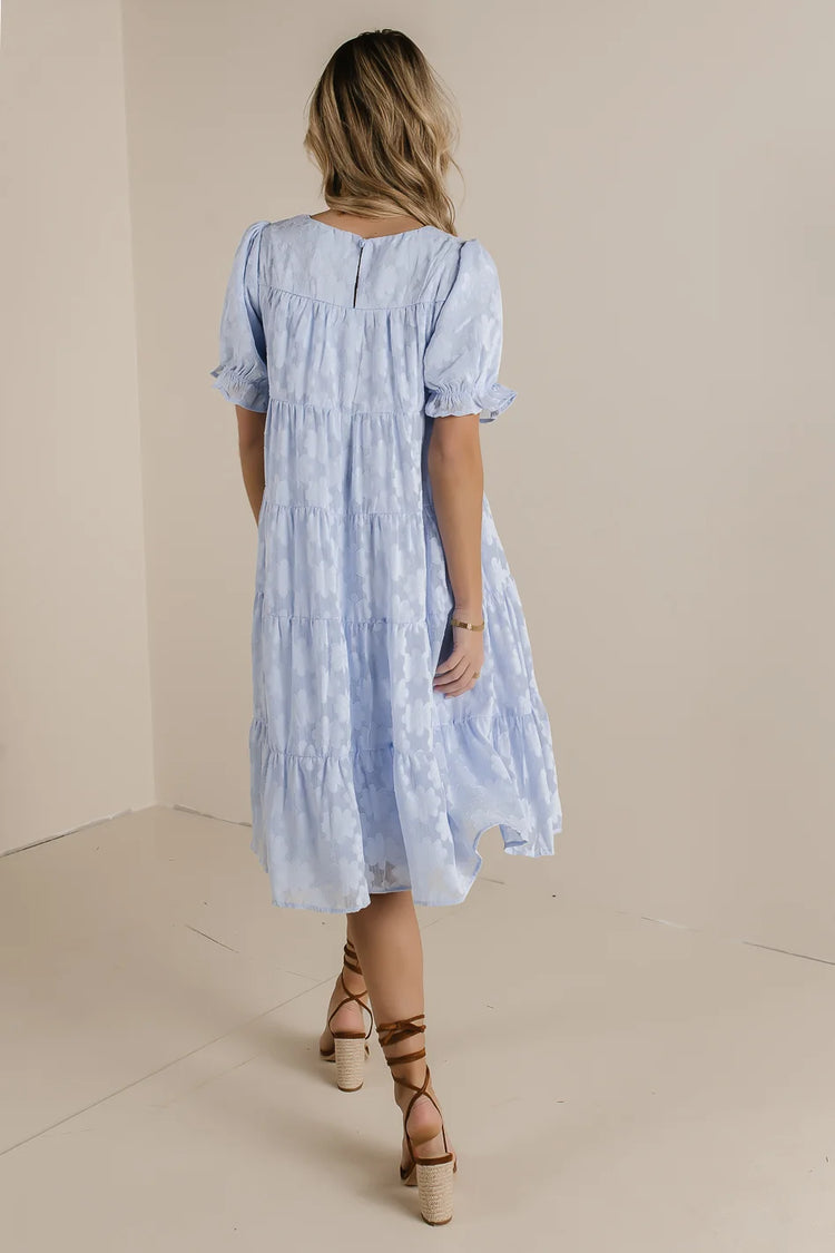 Tiered dress in blue 