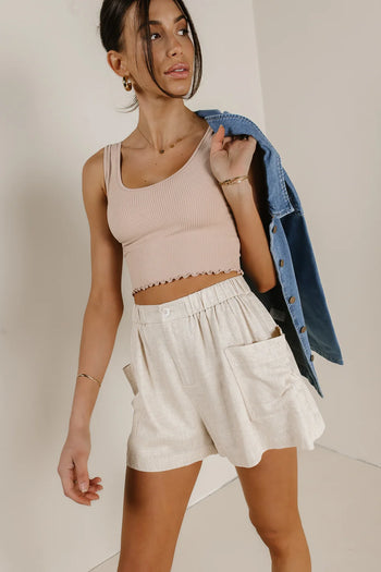 U-Neck crop in rose 