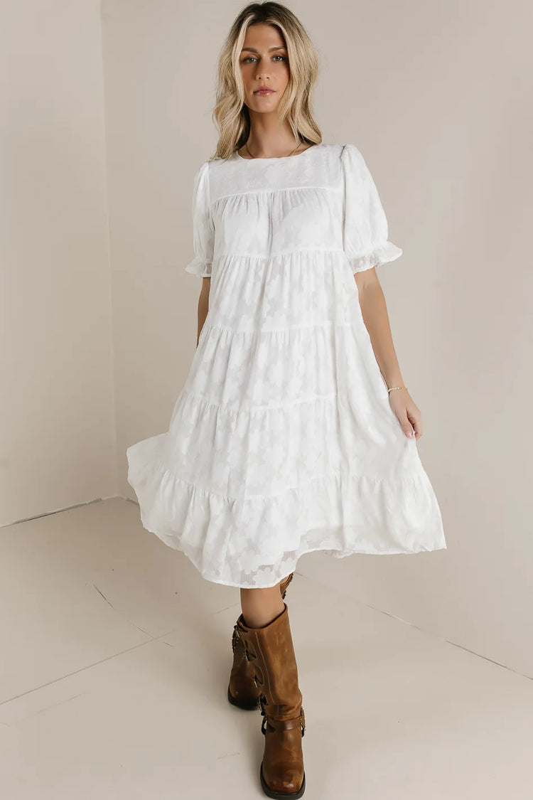Midi dress in white 