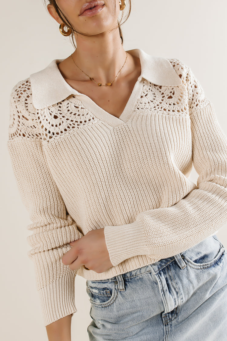 Crochet Collared Sweater